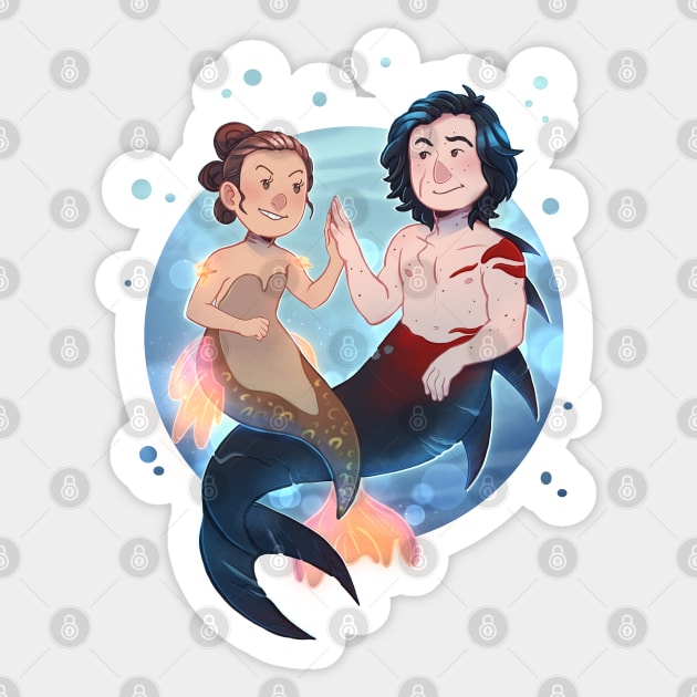 Reylo mermaids AU Sticker by staypee